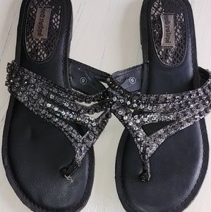Not Rated Black Bling Sandals